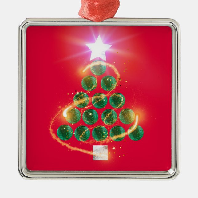 Malachite Christmas Metal Ornament (Front)