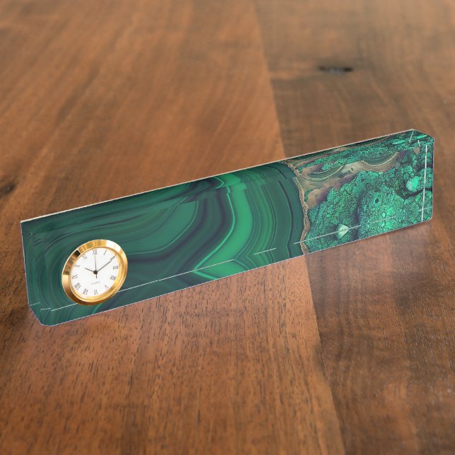 Malachite Cu6CO3(OH)2 Nameplate (Side)