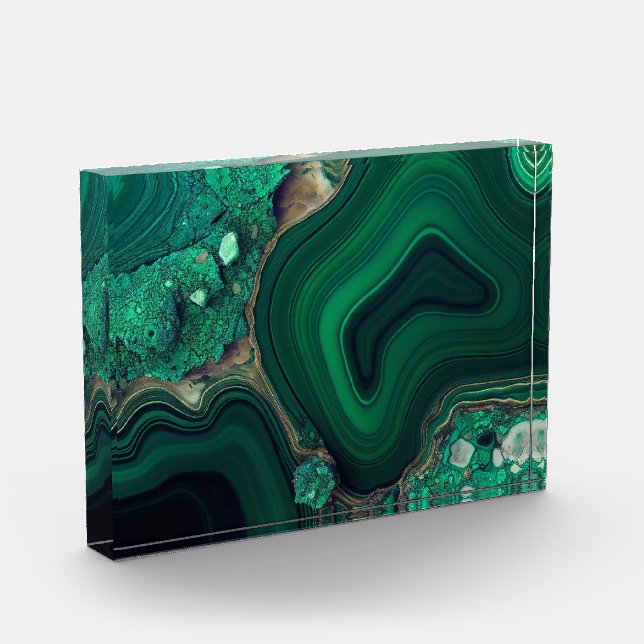 Malachite Cu6CO3(OH)2 Photo Block (Left)