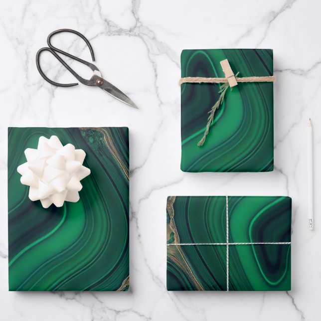 Malachite Cu6CO3(OH)2 Wrapping Paper Sheet (Front)