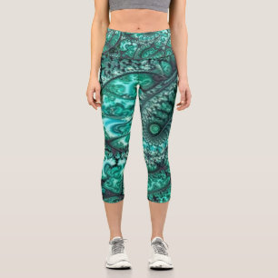 Malachite Fractal5 Capri Leggings
