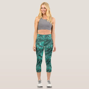 Malachite Fractal5 Capri Leggings