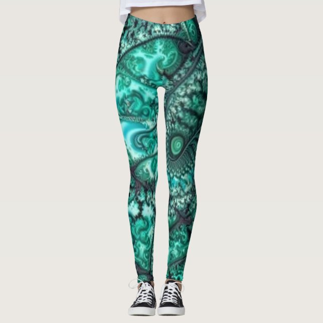 Malachite Fractal5 Leggings (Front)