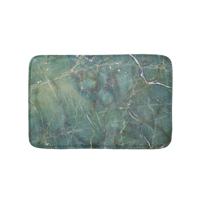 Malachite Green Marble Detailed Texture Bath Mat (Front)