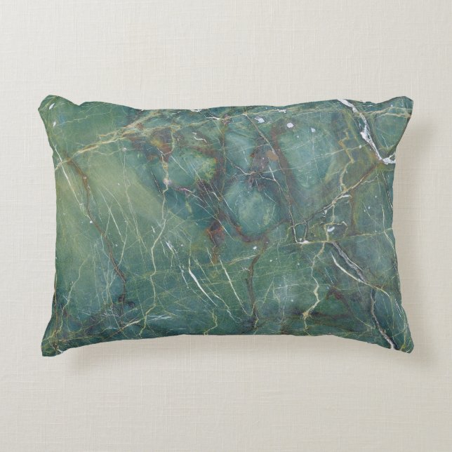 Malachite Green Marble Detailed Texture Decorative Cushion (Front)