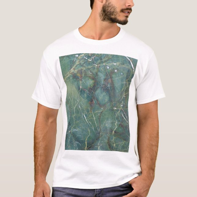 Malachite Green Marble Detailed Texture T-Shirt (Front)