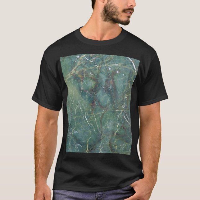 Malachite Green Marble Detailed Texture T-Shirt (Front)