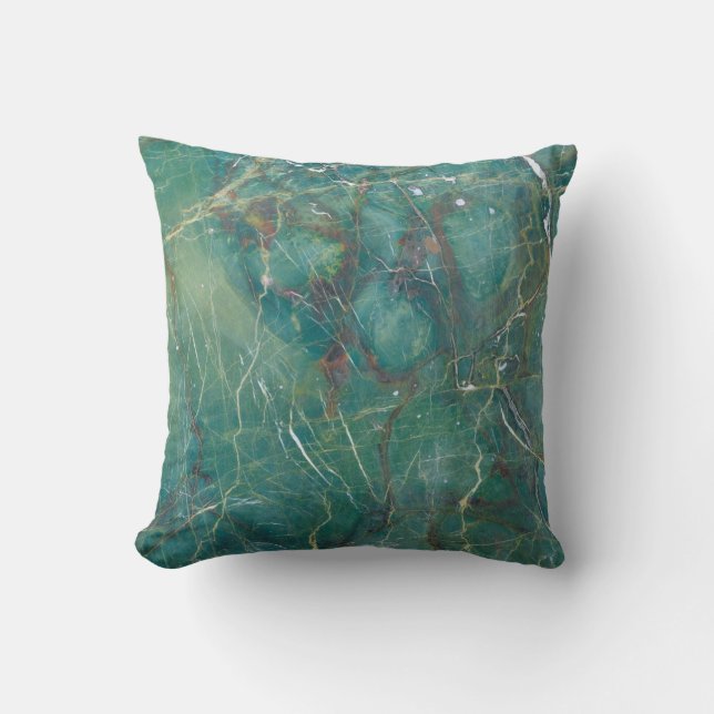 Malachite green marble texture, detail structure o cushion (Front)