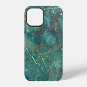 Malachite green marble texture, detail structure o iPhone 12 case