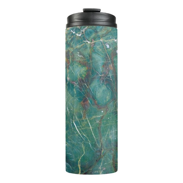 Malachite green marble texture, detail structure o thermal tumbler (Front)