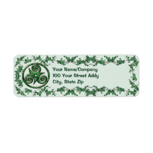 Malachite Ivy Triskel Return Address Label