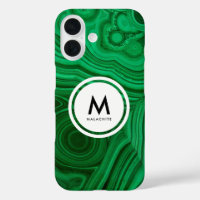 Malachite Mineral Monogram- Beautiful Green