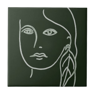Malachite Portrait Ceramic Tile