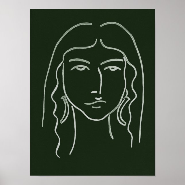 Malachite Portrait with Long Hair Poster (Front)