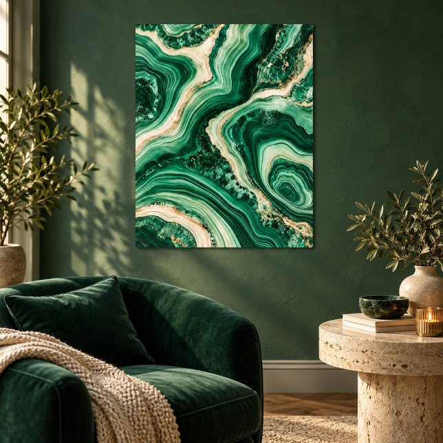 Malachite Riverfold Art Print (Unframed paper art print. All texture effects are printed. Room styling props are not included.)