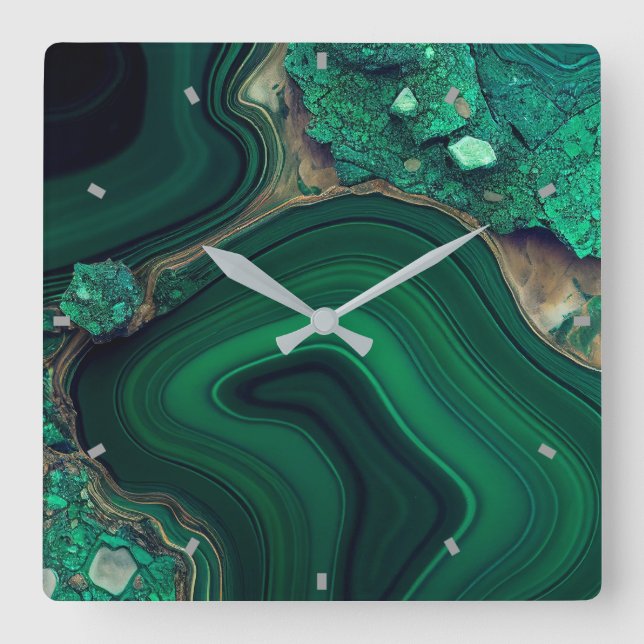 Malachite Wall Clock (Front)