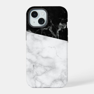 Malachite white black marble iPhone 15 case