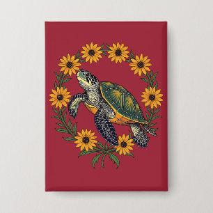 Malaclemys Terrapin And Black Eyed Susan Flowers