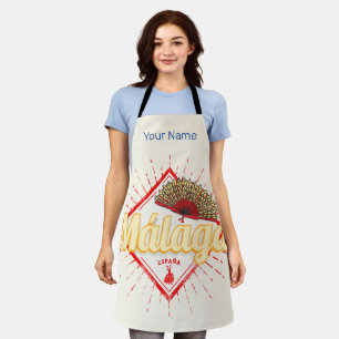 Malaga Andalusia Spain Retro Flamenco Vintage Apron
