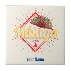Malaga Andalusia Spain Retro Flamenco Vintage Lugg Ceramic Tile