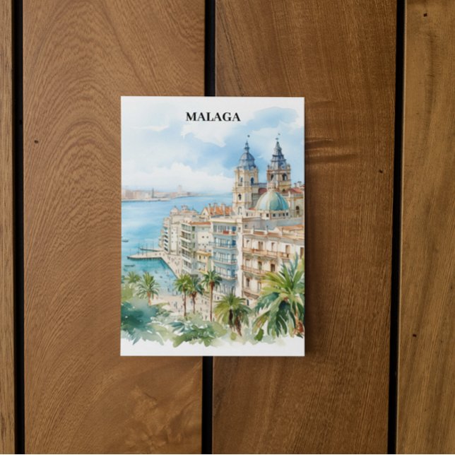 Malaga Andalusia Spain Travel  Postcard (Malaga Spain Vintage Travel Postcard)