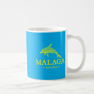 Malaga Espana Dolphin Vacation Souvenir Boys Girls Coffee Mug