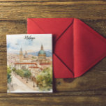 Malaga Spain Architecture Watercolor Postcard<br><div class="desc">This is a stunning Malaga Spain Postcard that features the cityscape and beautiful architecture of the spanish city. Makes a great travel souvenir and gift idea for any vacation to pain. Purchase it now.</div>