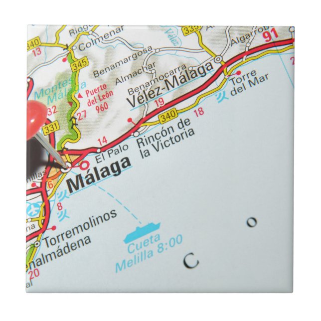 Malaga, Spain Ceramic Tile (Front)