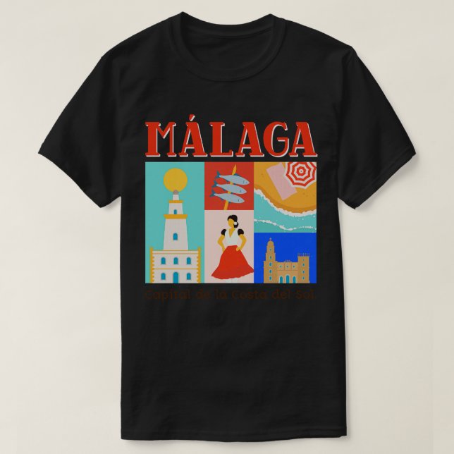 Malaga Spain Espana T-Shirt (Design Front)