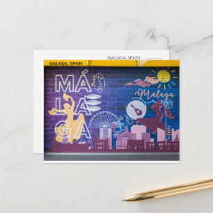 Malaga Spain Postcard – Vintage Travel Souvenir