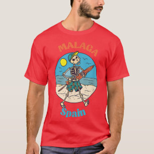 Malaga Spain Skeleton Souvenir Reminder  T-Shirt