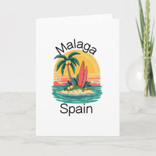 Malaga Spain Souvenirs Espana Travel Vacation Men Card