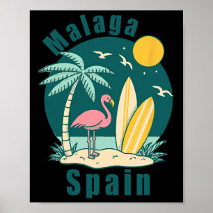 Malaga Spain Souvenirs Espana Travel Vacation Men Poster