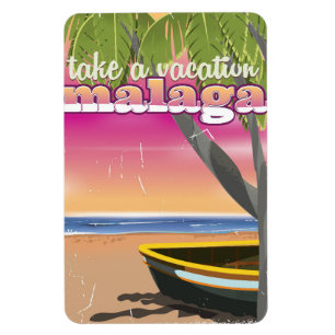 Malaga Spain travel poster. Magnet