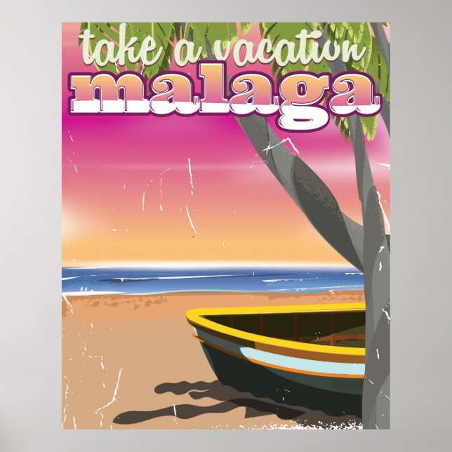 Malaga Spain travel poster. Poster (Front)