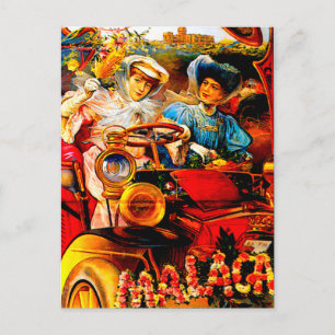 Malaga Spain ~ Vintage Automobile Advertising Postcard