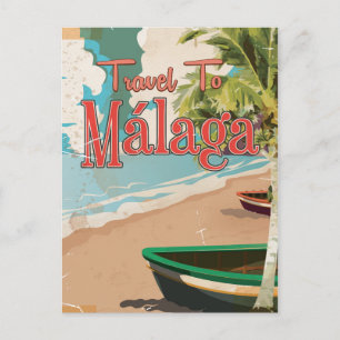 Málaga,Spain Vintage vacation Poster Postcard