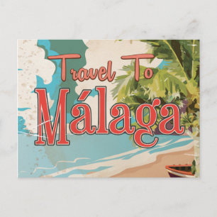 Málaga,Spain Vintage vacation Poster Postcard