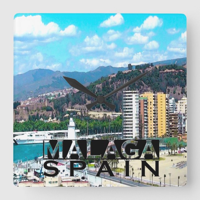 Malaga Square Wall Clock (Front)