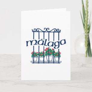 Malaga, window with flowers card