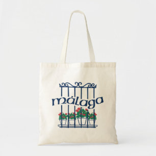 Malaga, window with flowers tote bag