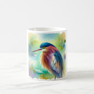 Malagasy Pond Heron 260824AREF118 - Watercolor Coffee Mug