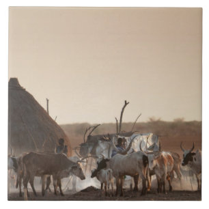 Malakal, village of Dinka ethnic group Ceramic Tile