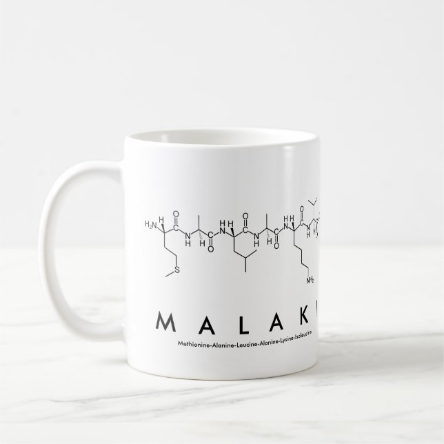 Malaki peptide name mug (Left)