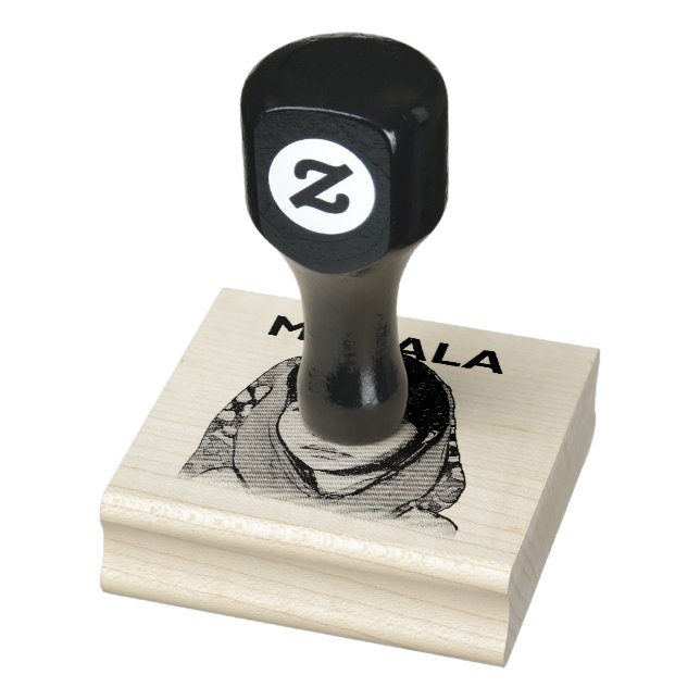 Malala Yousafzai, Inspirational Feminist Art Rubber Stamp (Stamp)