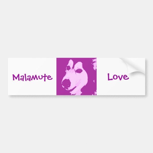 Malamute Dog Bumper Sticker (Front)