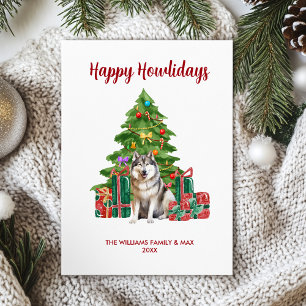 Malamute Dog Family Christmas Holiday Card