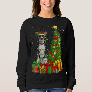Malamute Dog Lighting Xmas Tree Santa Hat Malamute Sweatshirt