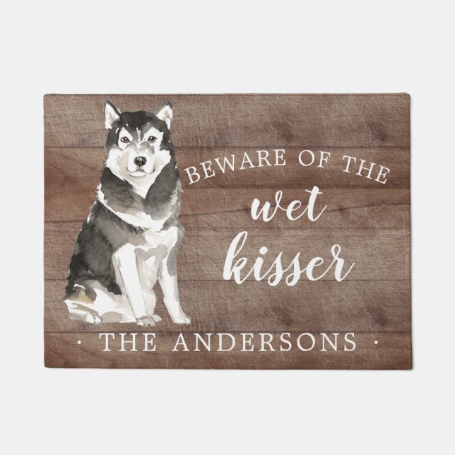 Malamute Dog Personalised Door Mat (Front)