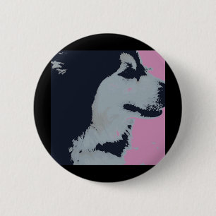 Malamute Dog Pop Art 6 Cm Round Badge